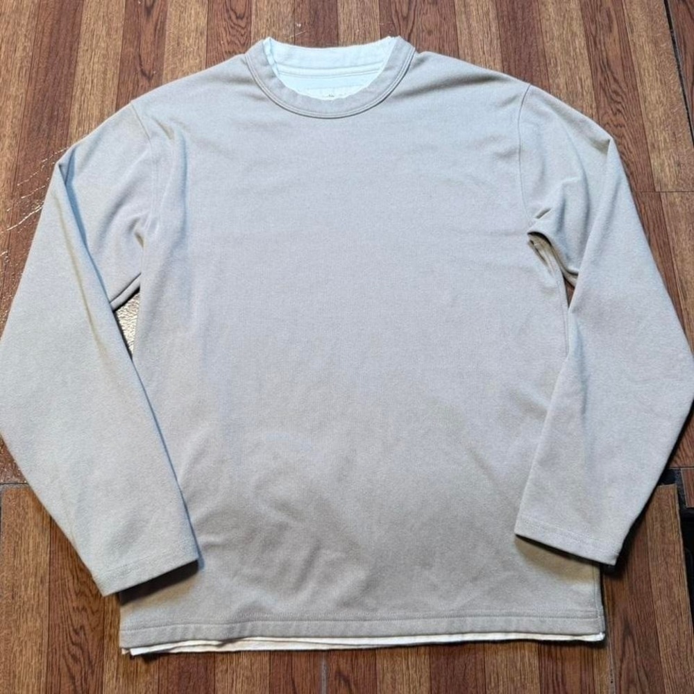 Abercrombie&Fitch Beige Cream A&F Thermal Waffle Double Lined Shirt XS